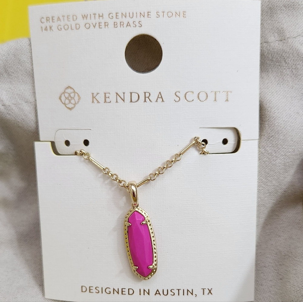Kendra Scott Eva Gold/Magenta Pendant Necklace NWT